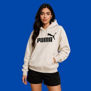 🔥 PUMA White Logo Hoodie – Size M | 100% Cotton Streetwear Essential 🔥